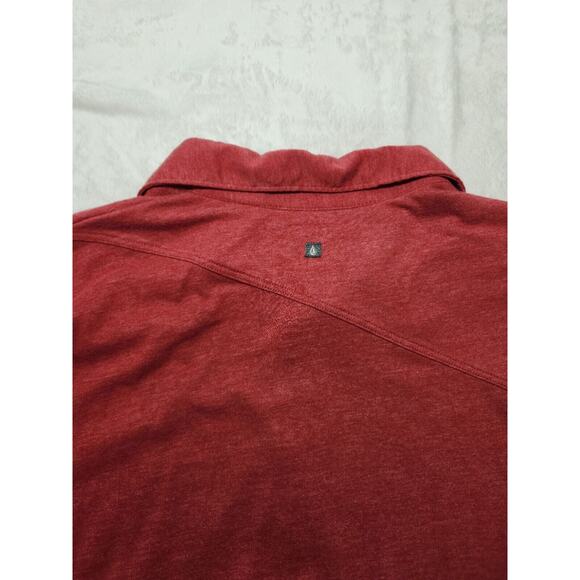 Volcom Polo Shirt Mens Large Red Short Sleeve Golf Skate Street Urban Preppy - Picture 5 of 11